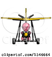 Poster, Art Print Of Pink Doctor Scientist Man In Ultralight Aircraft Front View