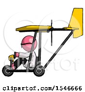 Pink Doctor Scientist Man In Ultralight Aircraft Side View