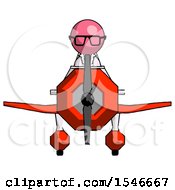 Poster, Art Print Of Pink Doctor Scientist Man In Geebee Stunt Plane Front View