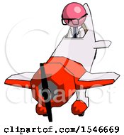 Pink Doctor Scientist Man In Geebee Stunt Plane Descending Front Angle View
