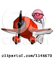 Poster, Art Print Of Pink Doctor Scientist Man Flying In Geebee Stunt Plane Viewed From Below