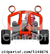 Poster, Art Print Of Pink Doctor Scientist Man Riding Sports Buggy Front View