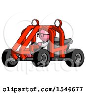 Poster, Art Print Of Pink Doctor Scientist Man Riding Sports Buggy Side Angle View