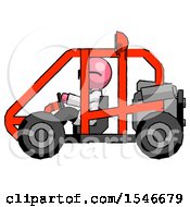 Pink Doctor Scientist Man Riding Sports Buggy Side View