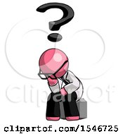 Poster, Art Print Of Pink Doctor Scientist Man Thinker Question Mark Concept