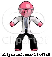 Poster, Art Print Of Pink Doctor Scientist Male Sumo Wrestling Power Pose