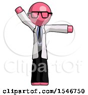 Poster, Art Print Of Pink Doctor Scientist Man Directing Traffic Right