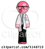 Pink Doctor Scientist Man Walking Front View
