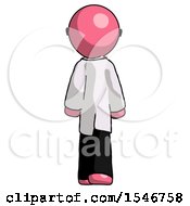 Poster, Art Print Of Pink Doctor Scientist Man Walking Away Back View