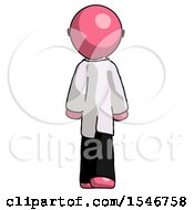 Pink Doctor Scientist Man Walking Away Back View