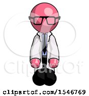 Pink Doctor Scientist Man Kneeling Front Pose