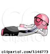Pink Doctor Scientist Man Reclined On Side