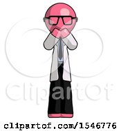 Poster, Art Print Of Pink Doctor Scientist Man Laugh Giggle Or Gasp Pose