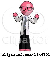 Poster, Art Print Of Pink Doctor Scientist Man Shrugging Confused