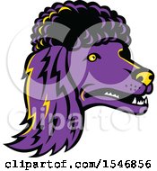 Purple Poodle Dog Mascot Head