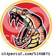 Copperhead Snake Mascot Head In A Circle