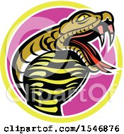 Poster, Art Print Of King Cobra Snake Mascot In A Circle