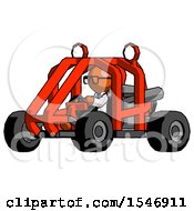 Orange Doctor Scientist Man Riding Sports Buggy Side Angle View