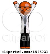 Orange Doctor Scientist Man Hands Up