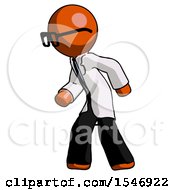Orange Doctor Scientist Man Suspense Action Pose Facing Left