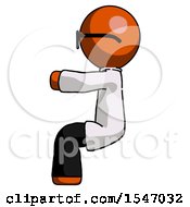 Poster, Art Print Of Orange Doctor Scientist Man Sitting Or Driving Position