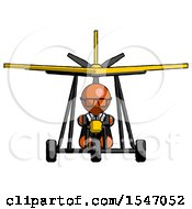 Poster, Art Print Of Orange Doctor Scientist Man In Ultralight Aircraft Front View