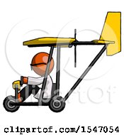 Poster, Art Print Of Orange Doctor Scientist Man In Ultralight Aircraft Side View