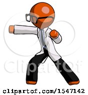 Orange Doctor Scientist Man Martial Arts Punch Left by Leo Blanchette