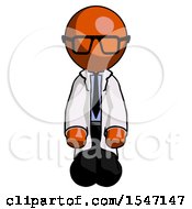 Orange Doctor Scientist Man Kneeling Front Pose