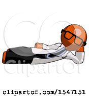 Poster, Art Print Of Orange Doctor Scientist Man Reclined On Side