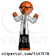Poster, Art Print Of Orange Doctor Scientist Man Shrugging Confused
