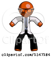 Poster, Art Print Of Orange Doctor Scientist Male Sumo Wrestling Power Pose