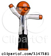 Poster, Art Print Of Orange Doctor Scientist Man Directing Traffic Right