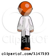 Poster, Art Print Of Orange Doctor Scientist Man Walking Away Back View