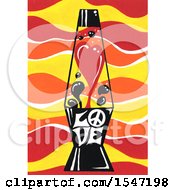 Poster, Art Print Of Lava Lamp With Love Text And A Peace Sign