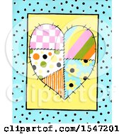 Clipart Of A Patchwork Heart In A Frame Royalty Free Illustration