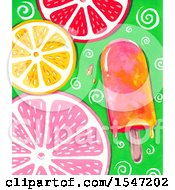 Poster, Art Print Of Popsicle And Citrus Slice Background