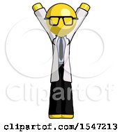 Yellow Doctor Scientist Man Hands Up