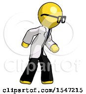Yellow Doctor Scientist Man Suspense Action Pose Facing Right