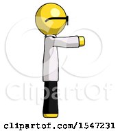 Poster, Art Print Of Yellow Doctor Scientist Man Pointing Right