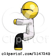 Poster, Art Print Of Yellow Doctor Scientist Man Sitting Or Driving Position