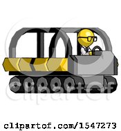 Poster, Art Print Of Yellow Doctor Scientist Man Driving Amphibious Tracked Vehicle Side Angle View