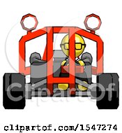Poster, Art Print Of Yellow Doctor Scientist Man Riding Sports Buggy Front View