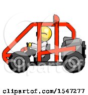 Poster, Art Print Of Yellow Doctor Scientist Man Riding Sports Buggy Side View