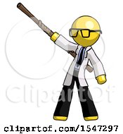 Poster, Art Print Of Yellow Doctor Scientist Man Bo Staff Pointing Up Pose
