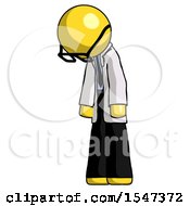 Poster, Art Print Of Yellow Doctor Scientist Man Depressed With Head Down Turned Left