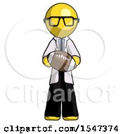 Yellow Doctor Scientist Man Giving Football To You