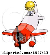 Poster, Art Print Of Yellow Doctor Scientist Man In Geebee Stunt Plane Descending Front Angle View