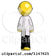 Poster, Art Print Of Yellow Doctor Scientist Man Walking Away Back View