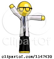 Poster, Art Print Of Yellow Doctor Scientist Man Directing Traffic Right